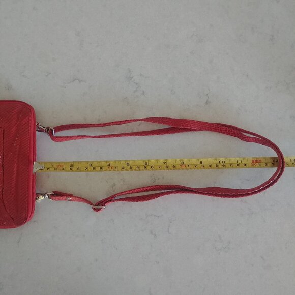 Latico genuine leather snakeskin look dark burnt orange small bag purse - Picture 14 of 16